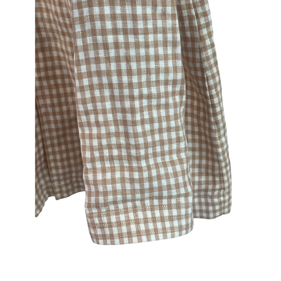 Madewell Gingham Linen Blend Blazer Jacket Tan White Women's Size M - Picture 5 of 5